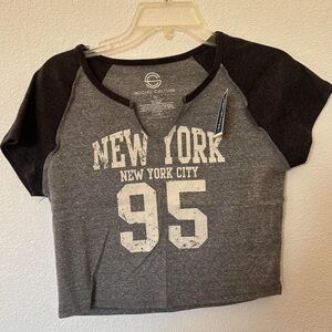 Gray and Black New York Graphic Tee